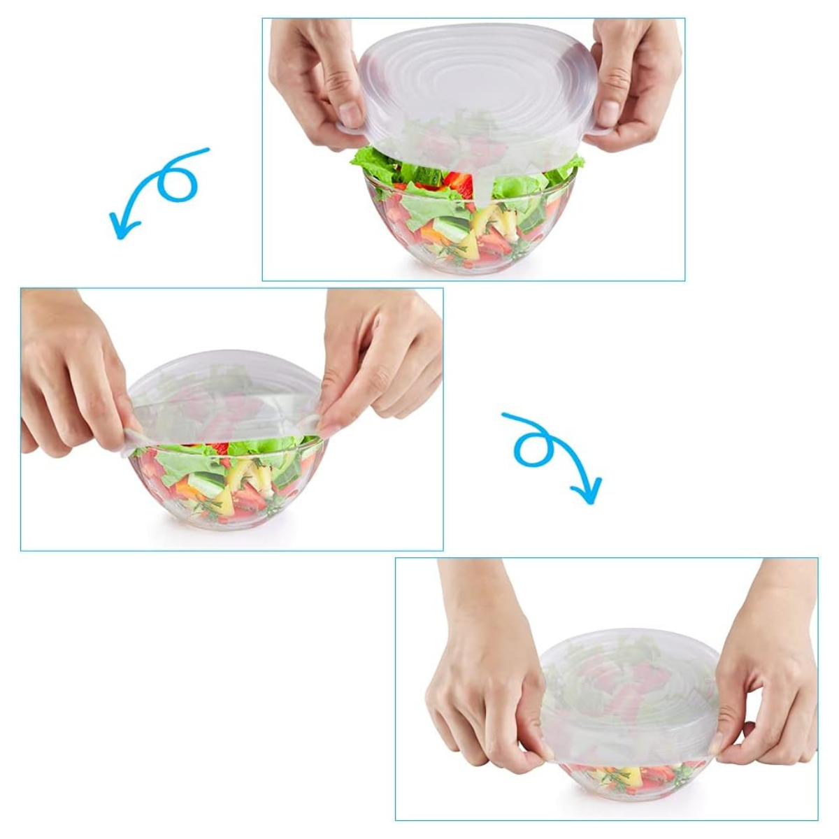 JUEGO DE 6 TAPAS ELASTICAS DE SILICONA